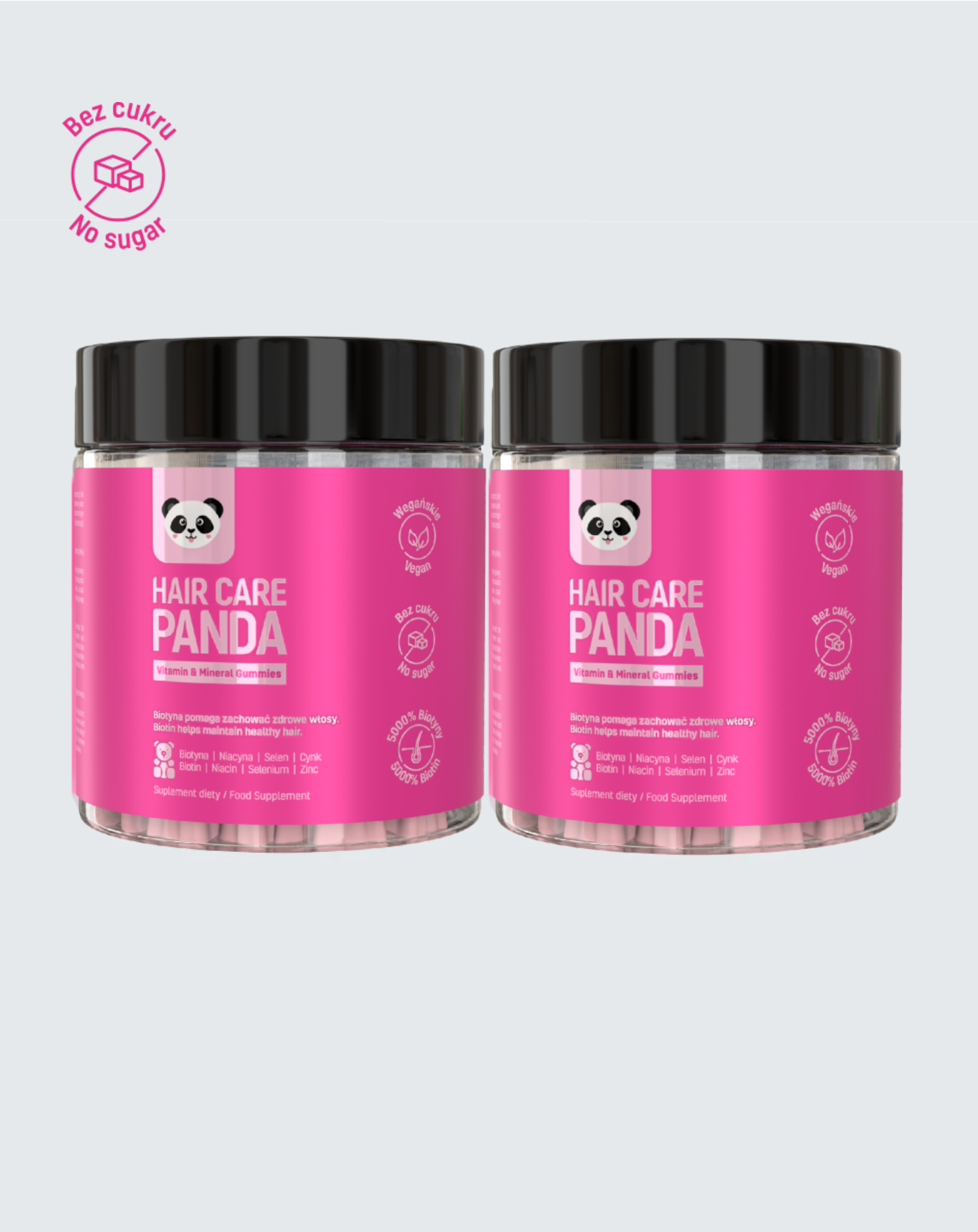 2 x Haarverzorging Panda Vegan Gummies