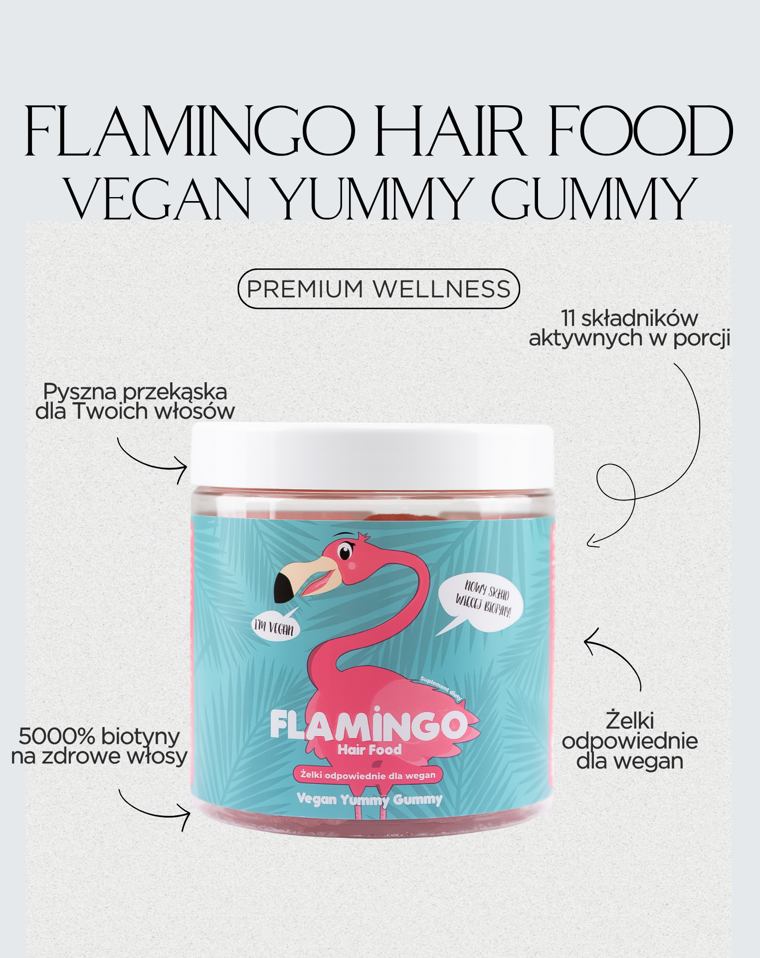 Flamingo Haarvoedsel Veganistisch Lekker Gummy